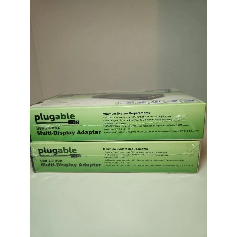 Plugable USB 2.0 Multi-Display Adapter ~ HDMI/DVI/VGA ~ NEW (Lot of 2)